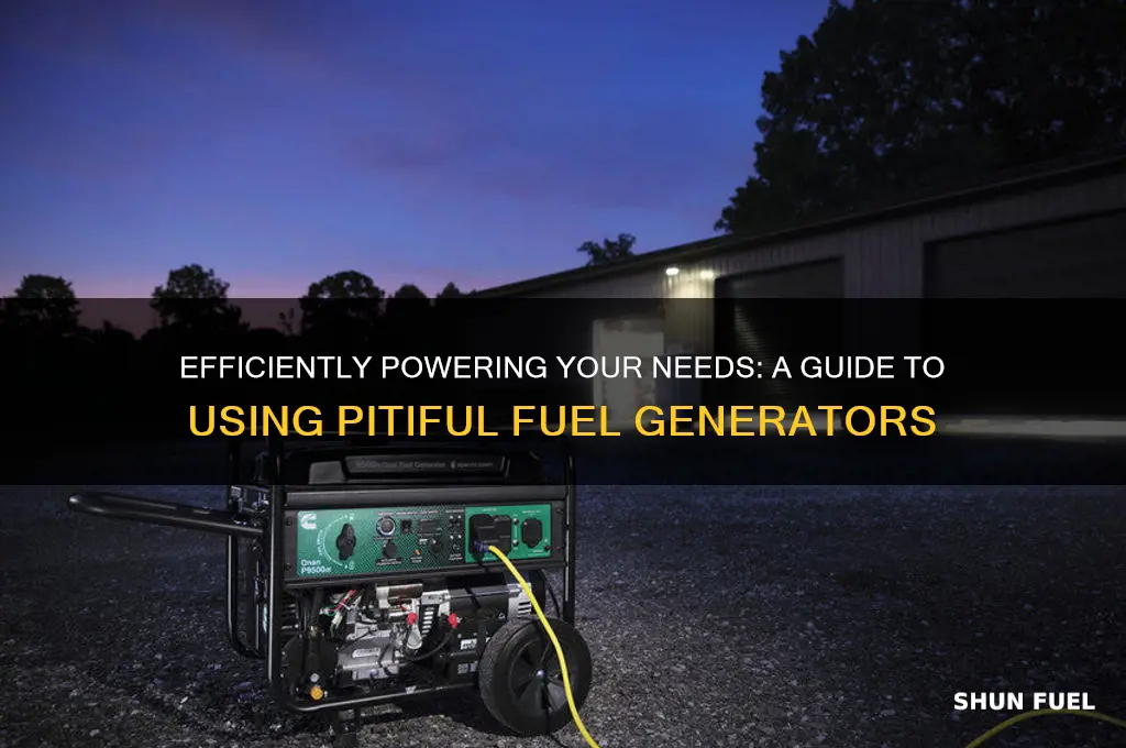 how to use pitiful fuel generator