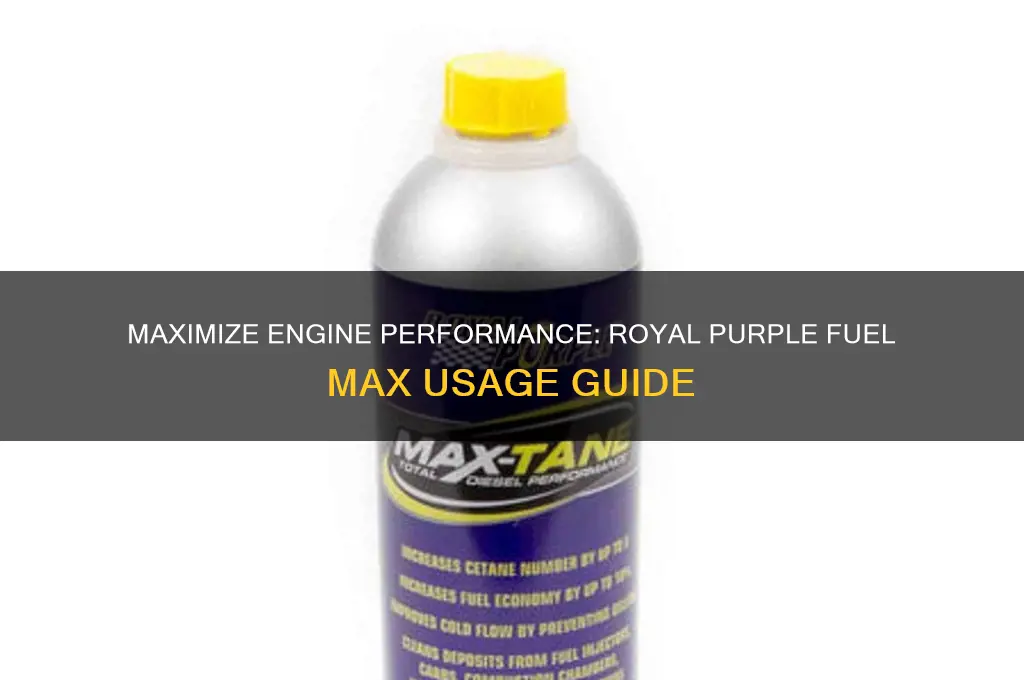 how to use royal purple fuel max