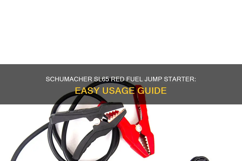 how to use schumacher sl65 red fuel jump starter