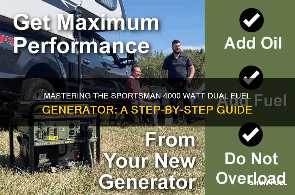 how to use sportsman 4000 watt dual fuel generator