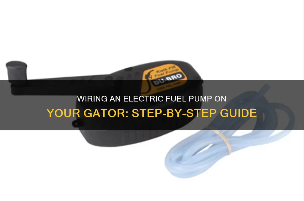 how to wire a electric fuel pump on a gator