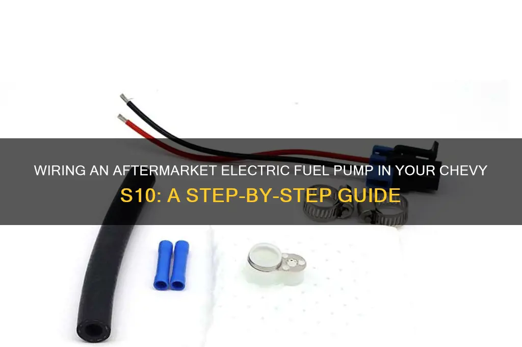 how to wire aftermarket electric fuel pump chevy s10