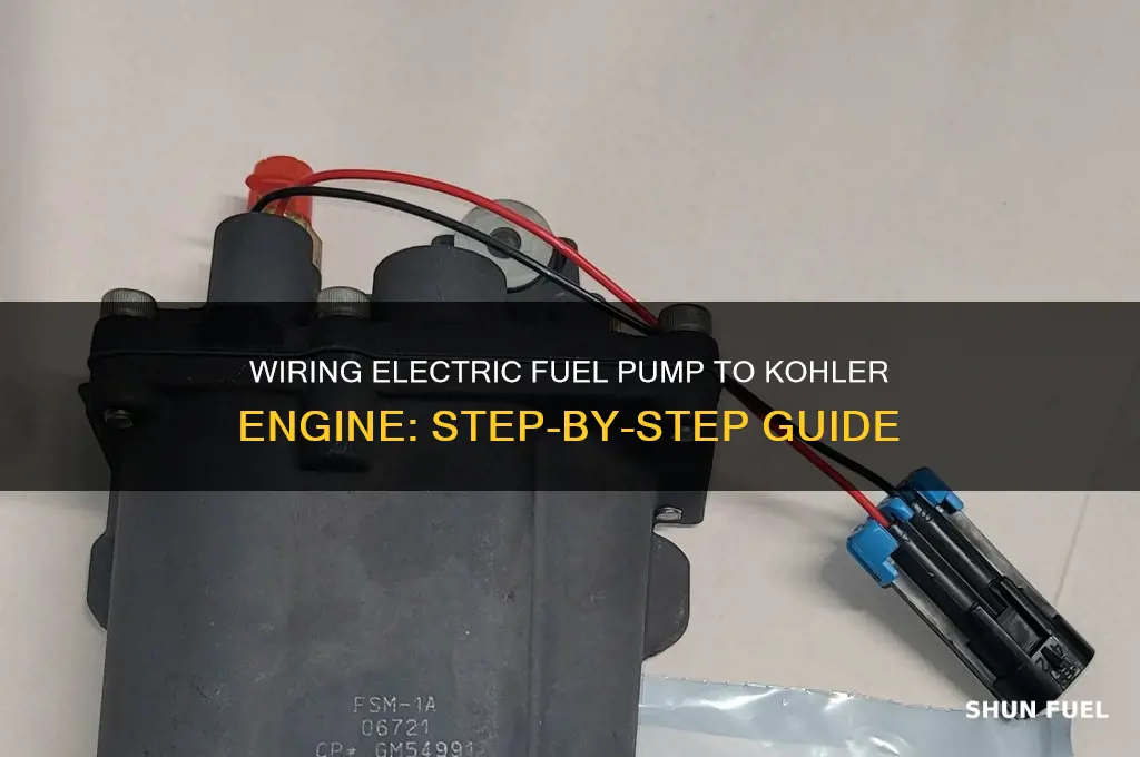 how to wire electric fuel pump to kohler engine