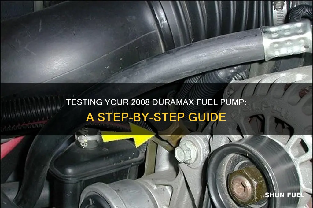 how to yest 2008 duramax fuel pump