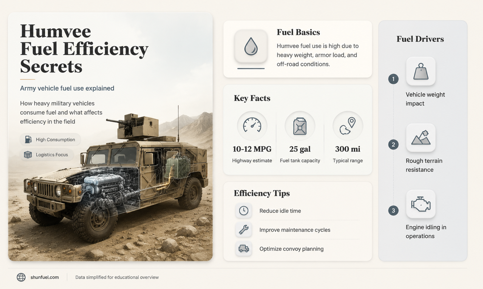 are the army humvees fuel efficient cars
