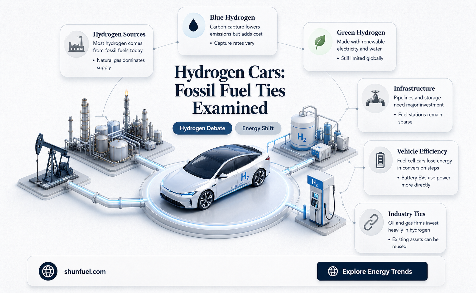 are hydrogen cars closely related to fossil fuels
