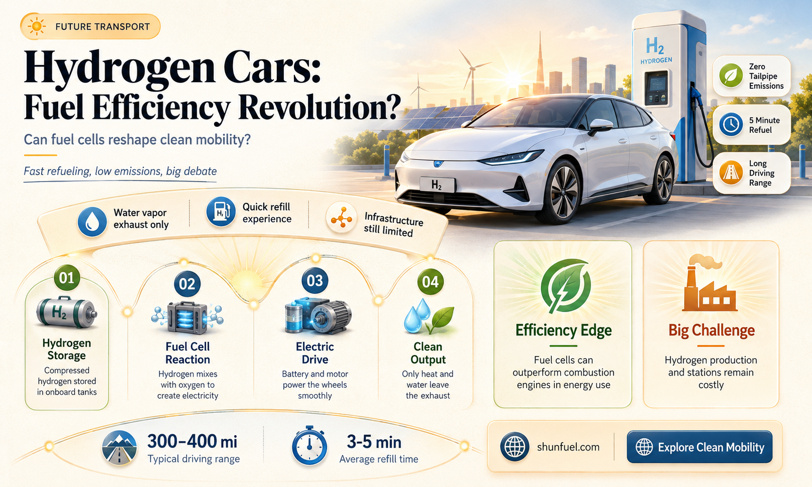 are hydrogen cars more fuel efficient