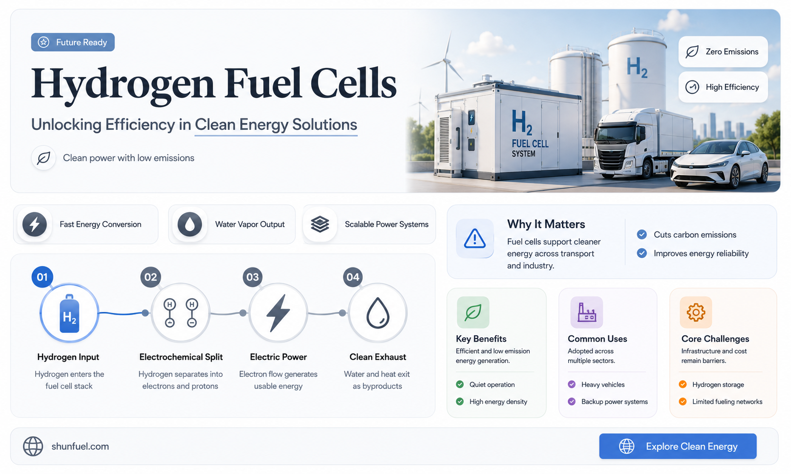 are hydrogen fuel cells efficient