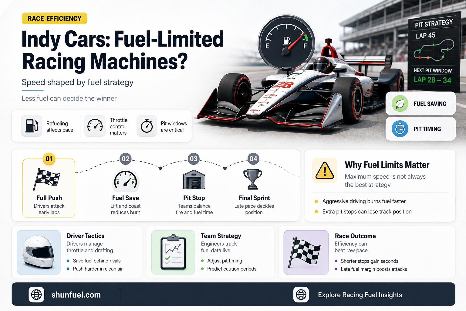 are indy cars limited to fuel