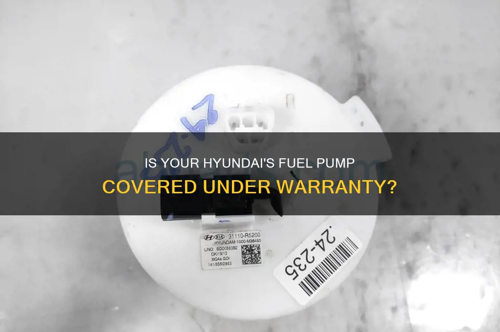 is a fuel pump covered under hyundai warranty