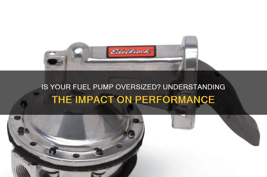 is a fuel pump too big