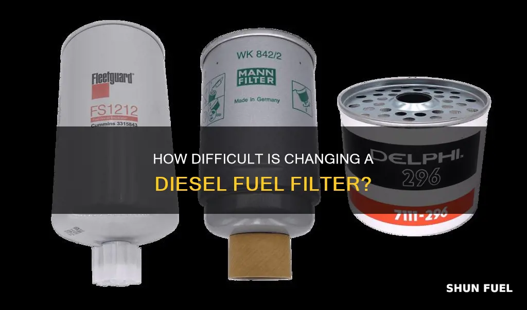 is changing a fuel filter in a diesel hard