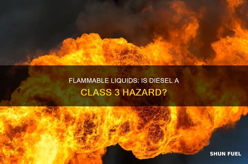 is diesel fuel a class 3 flammable liquid