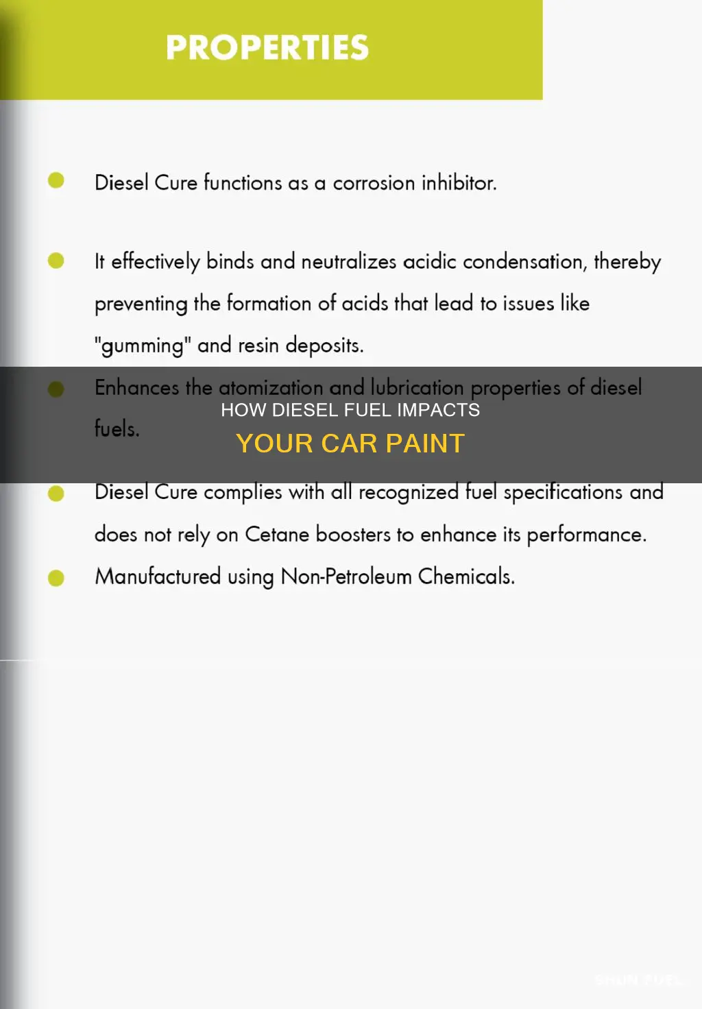 is diesel fuel corrosive to paint