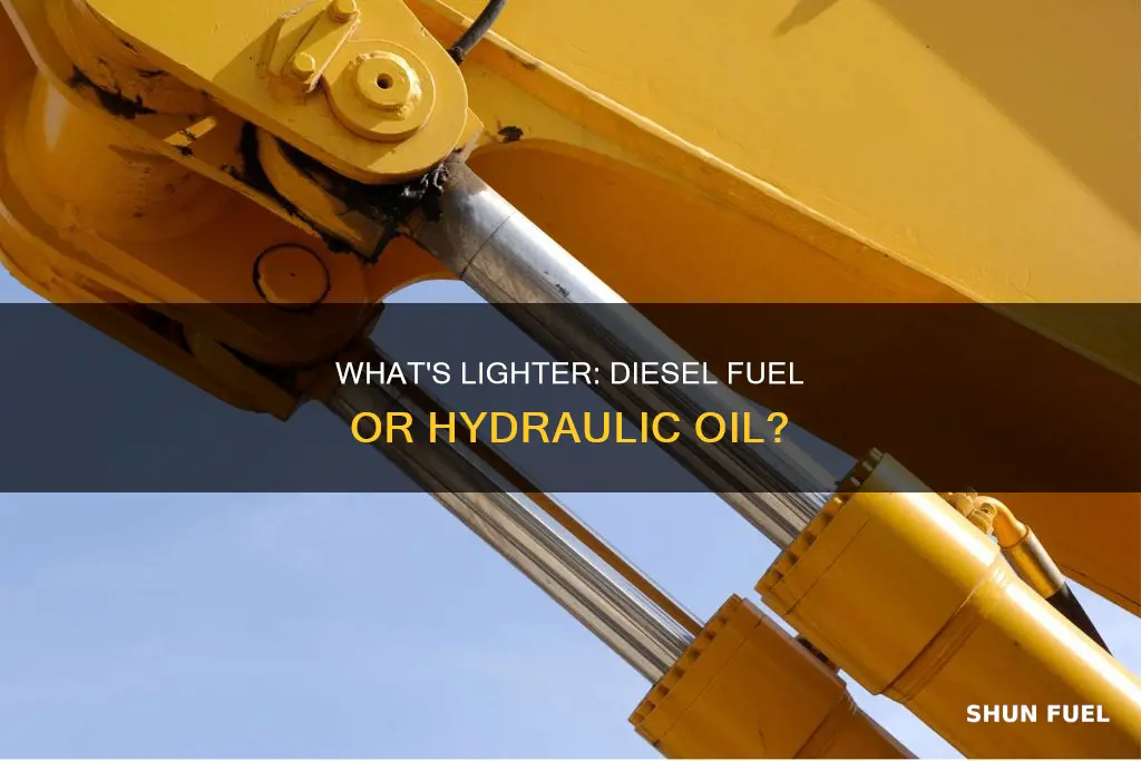 is diesel fuel lighter than hydraulic oil