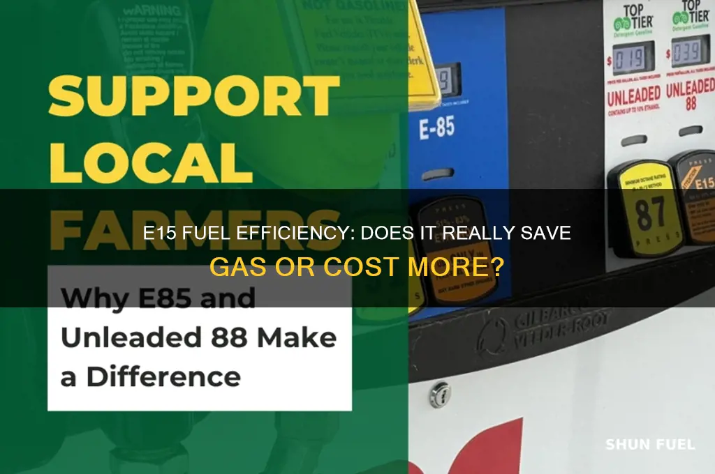 is e15 less fuel efficient