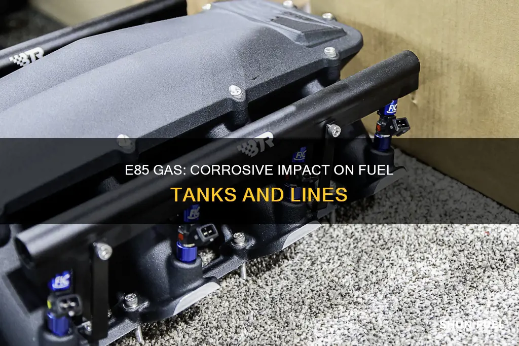 is e85 gas corrosive to gas tank and fuel lines
