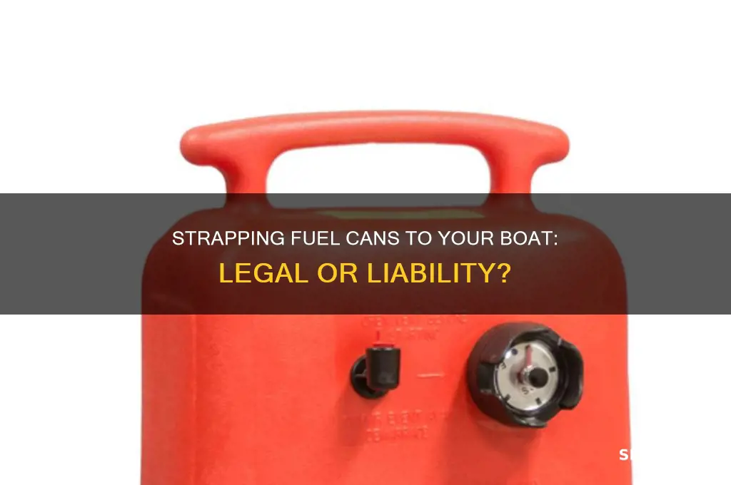 is it legal to strap fuel cans to your boat