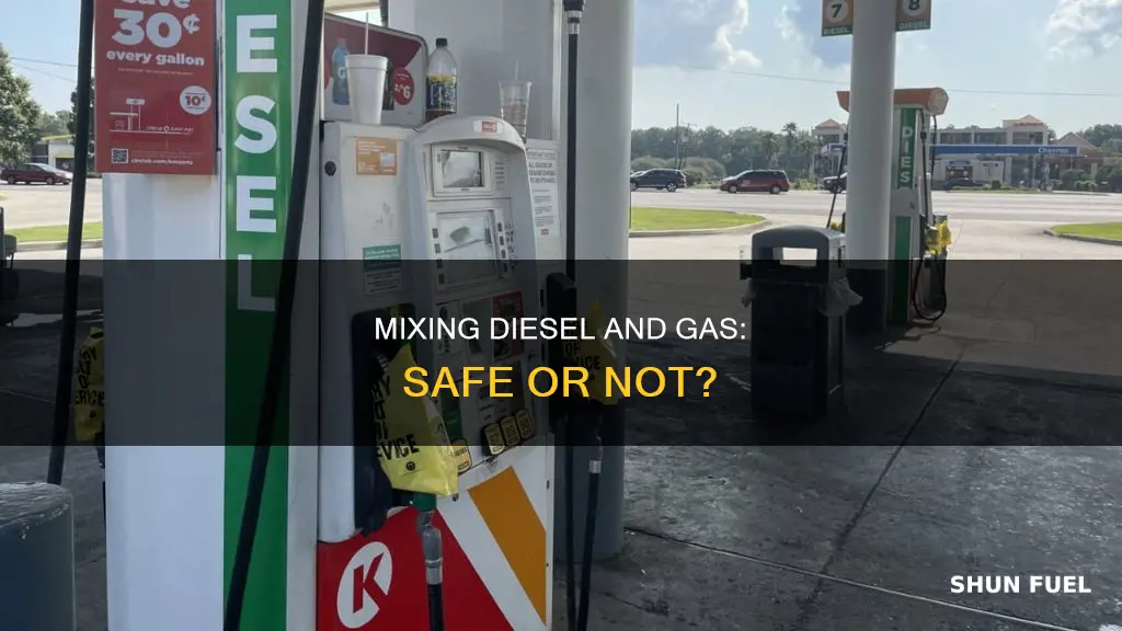 is it ok to mix diesel fuel and gas