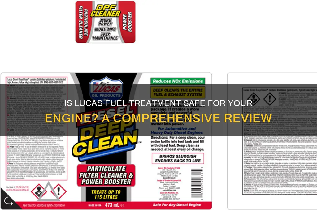 is lucas fuel treatment safe