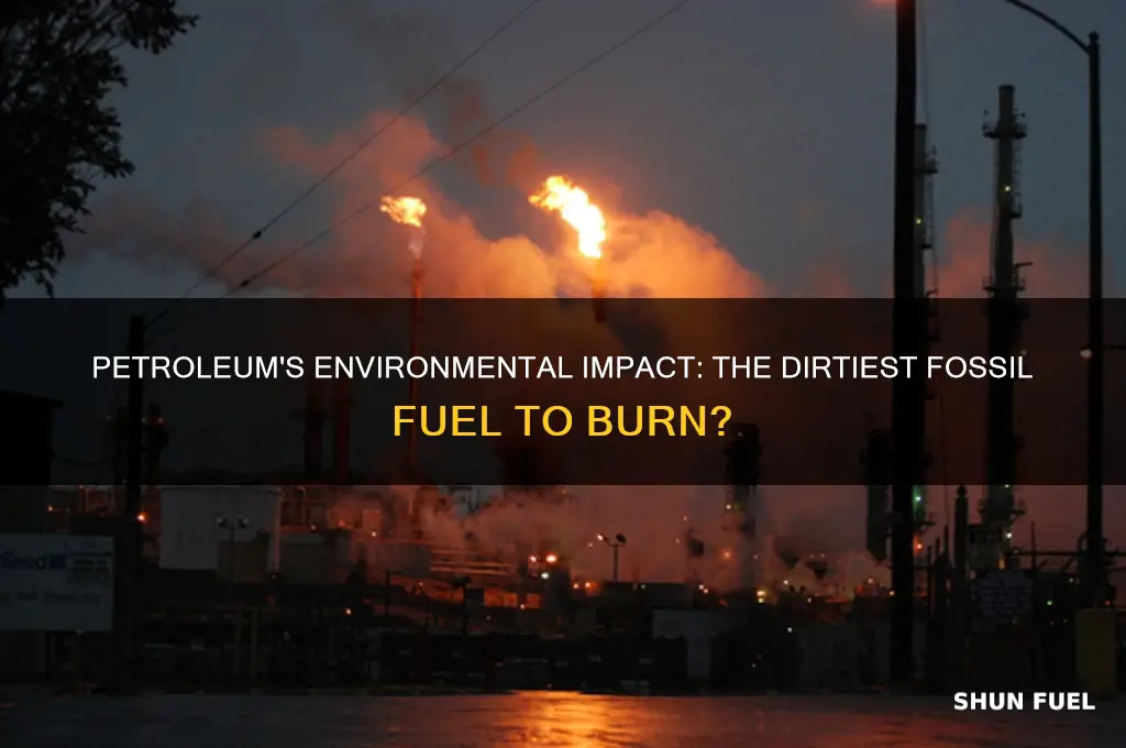 is petroleum the dirtiest fossil fuel to burn