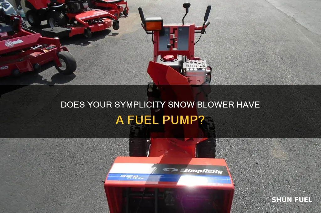 is there a fuel pump on a symplicity snow blower
