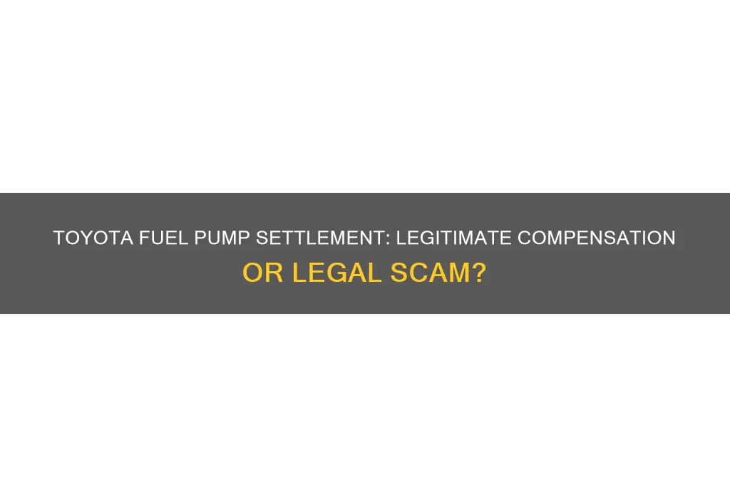 is toyota fuel pump settlement legit