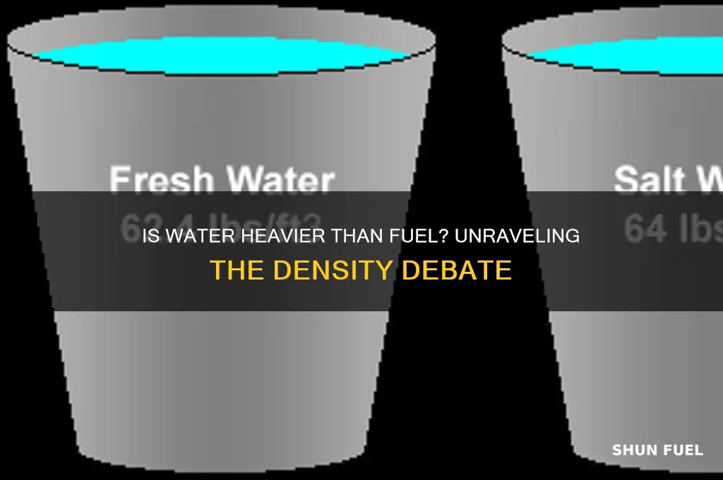 is water heavier than fuel