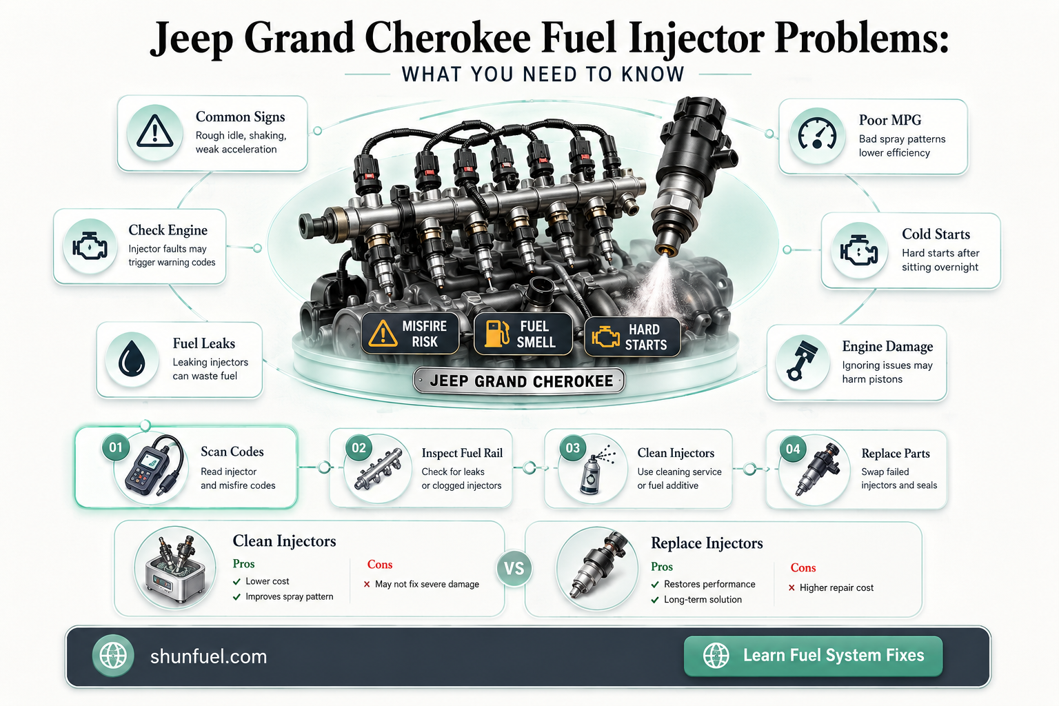 are grand jeep cherokee fuel injector problems