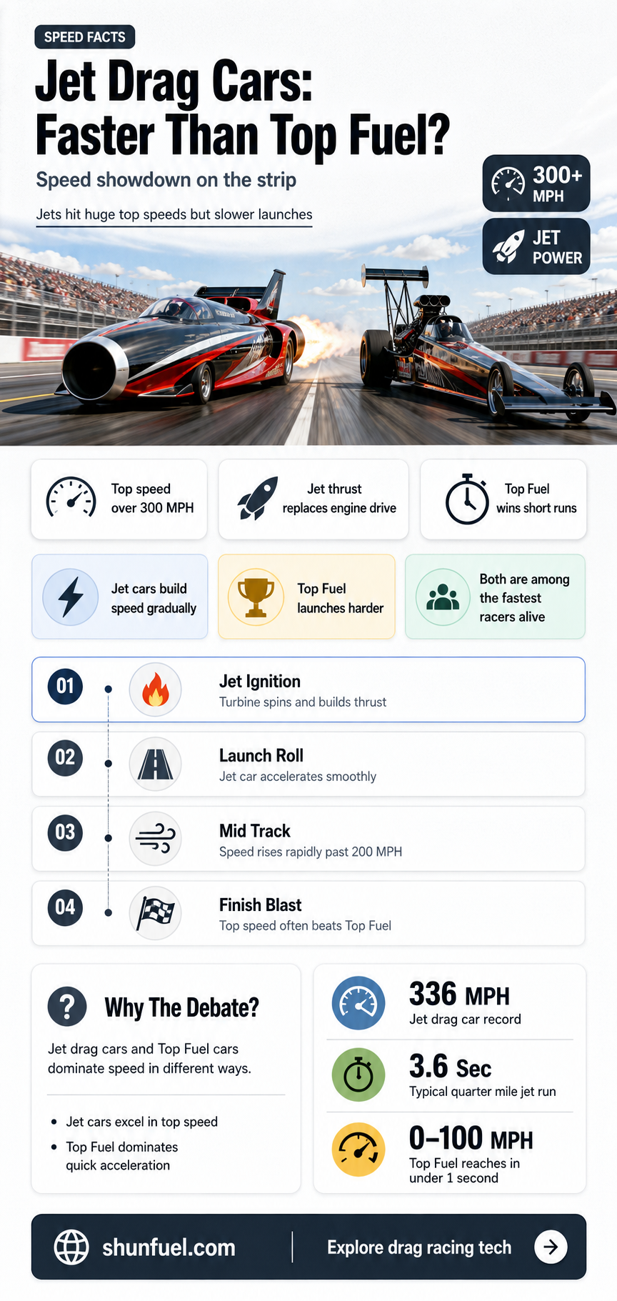 are jet drag cars fater than top fuel drag cars