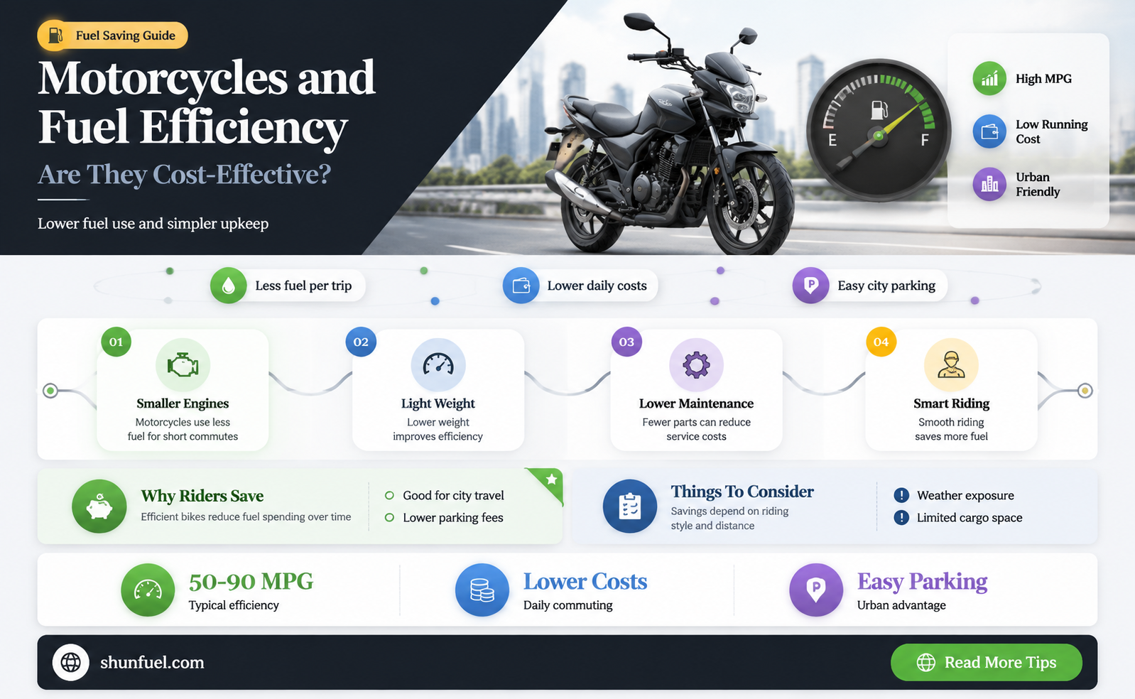 are motorcycles good on fuel