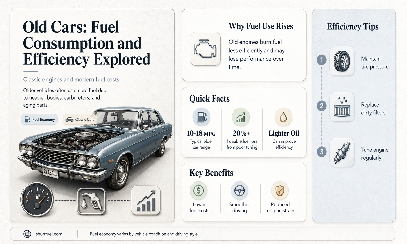 are old cars burn more fuel