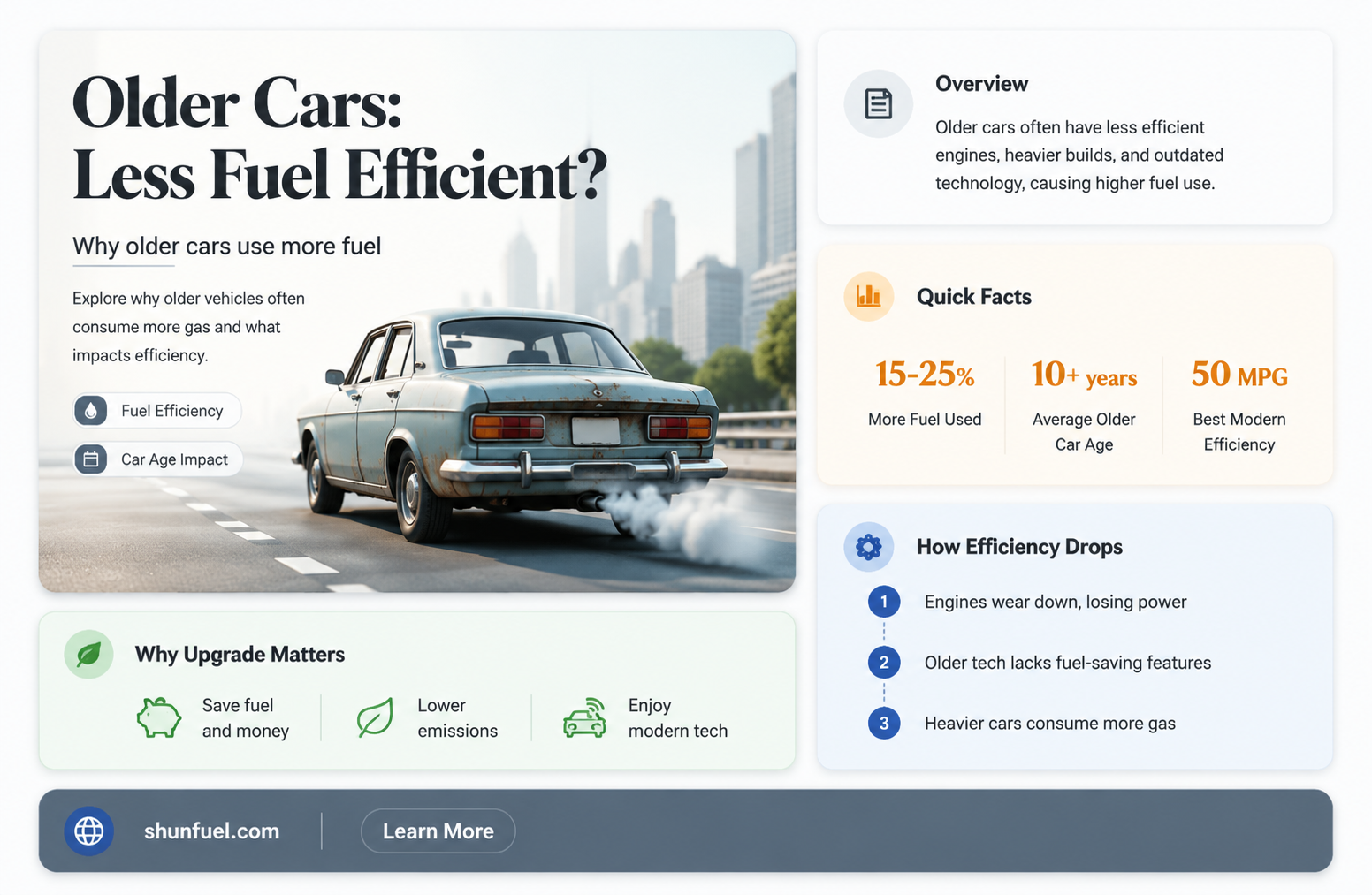 are older cars less fuel efficient