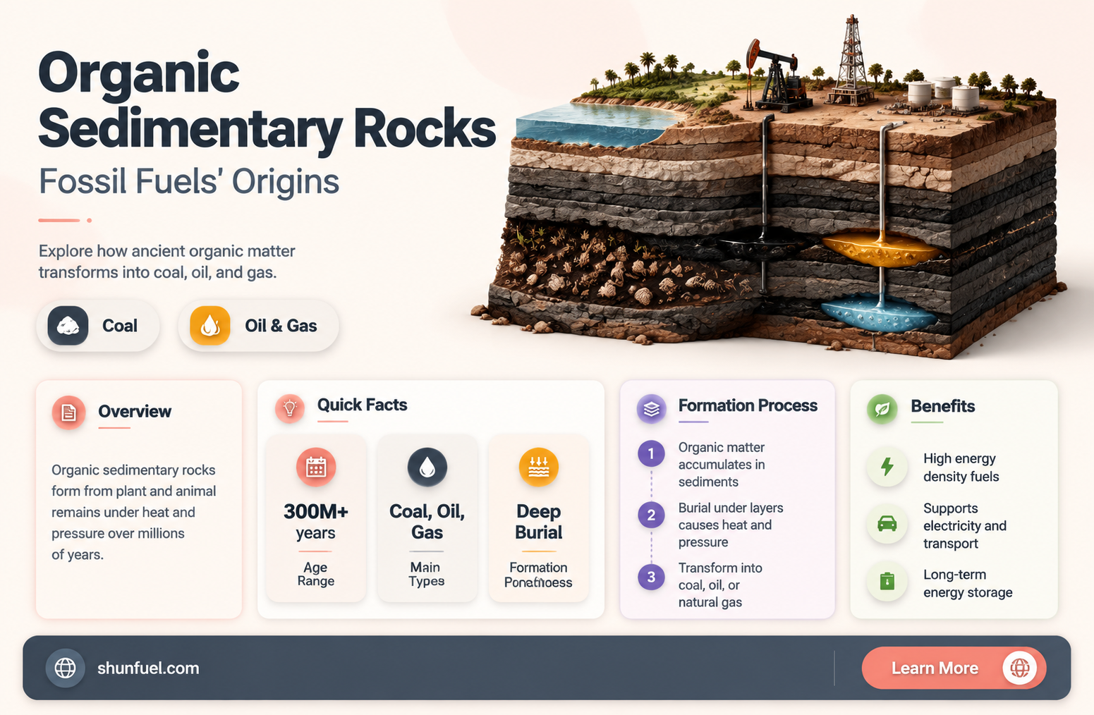 are organic sedimentary rocks fossil fuels related