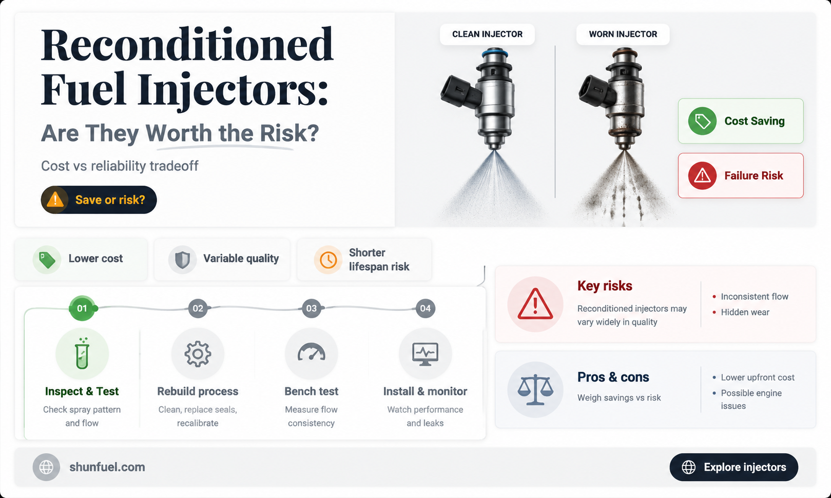 are reconditioned fuel injectors bad