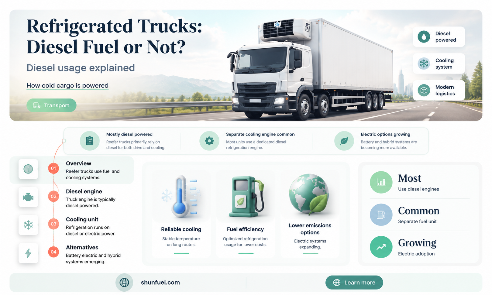 are refrigerated trucks run on diesel fuel