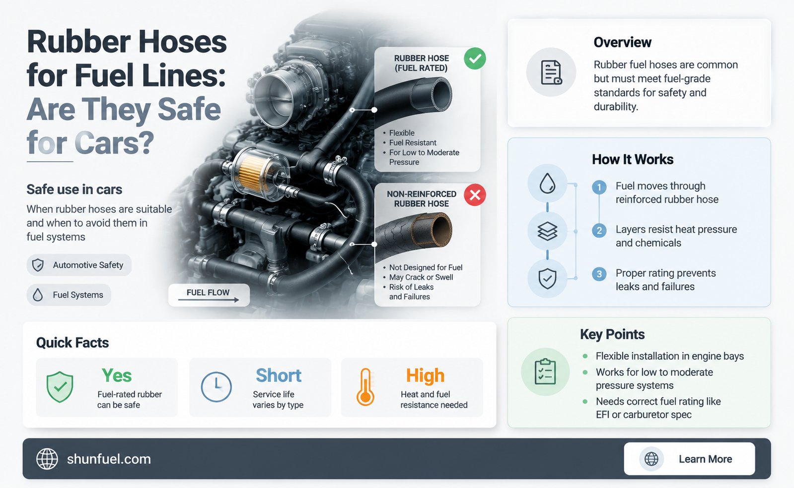 are rubber hoses used in car fuel lines