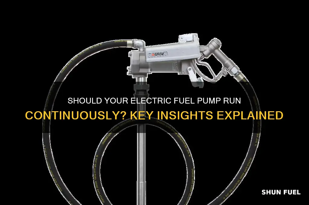 should electric fuel pump run all the time