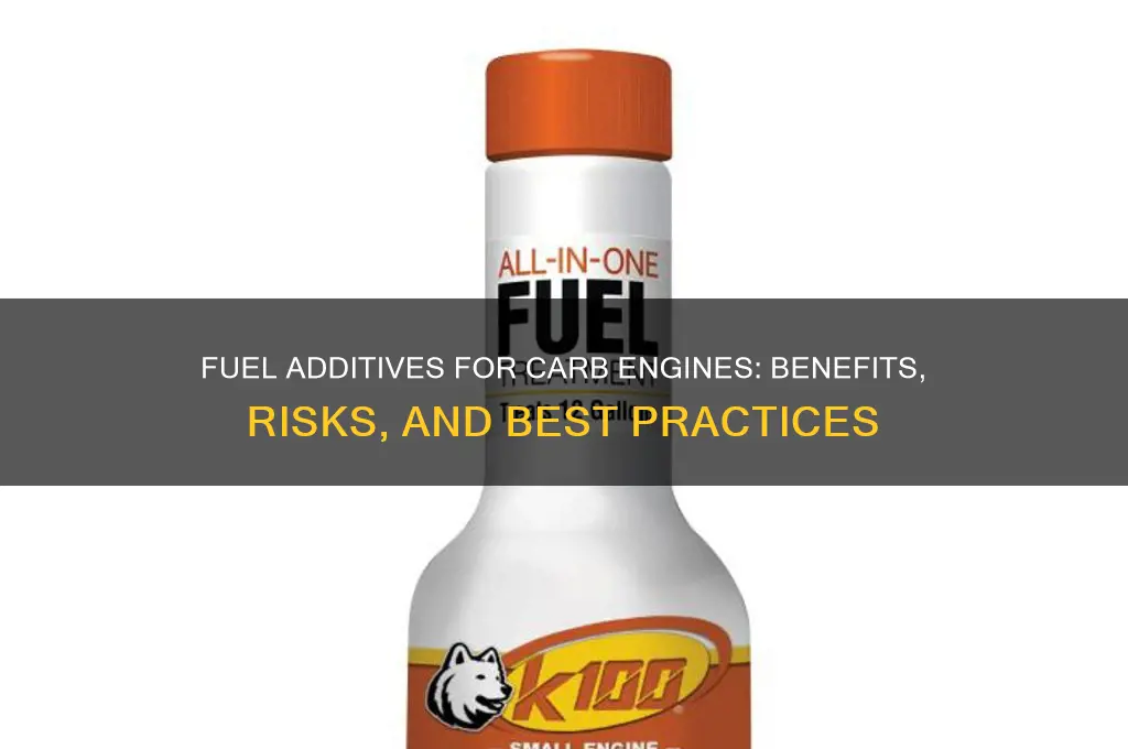 should i use fuel additives to carb engine
