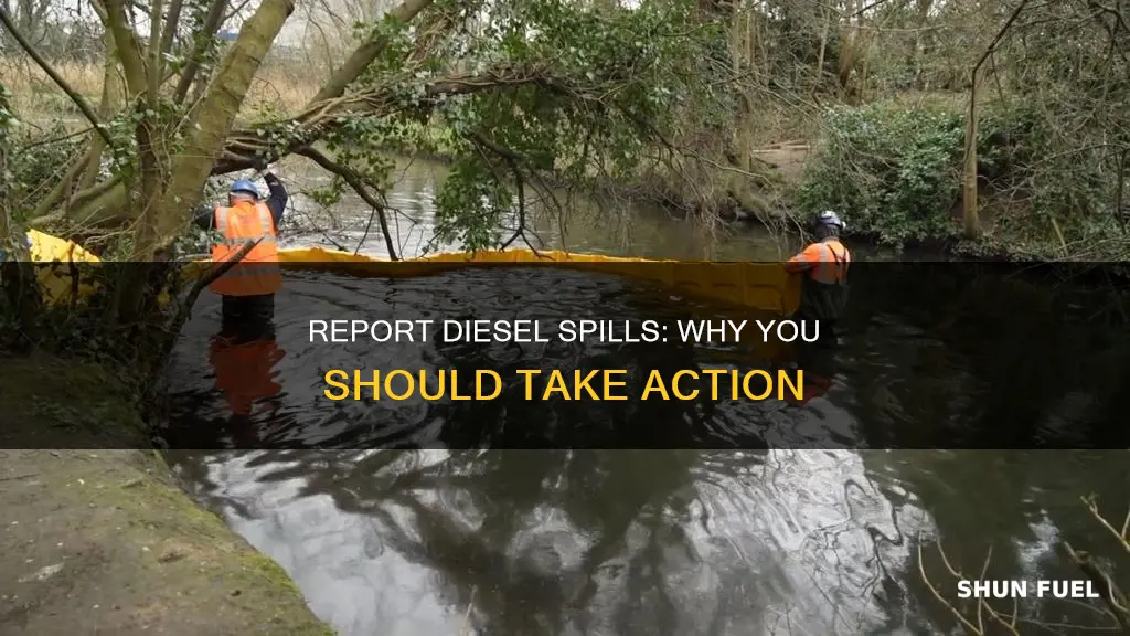should you report diesel fuel laying on the ground
