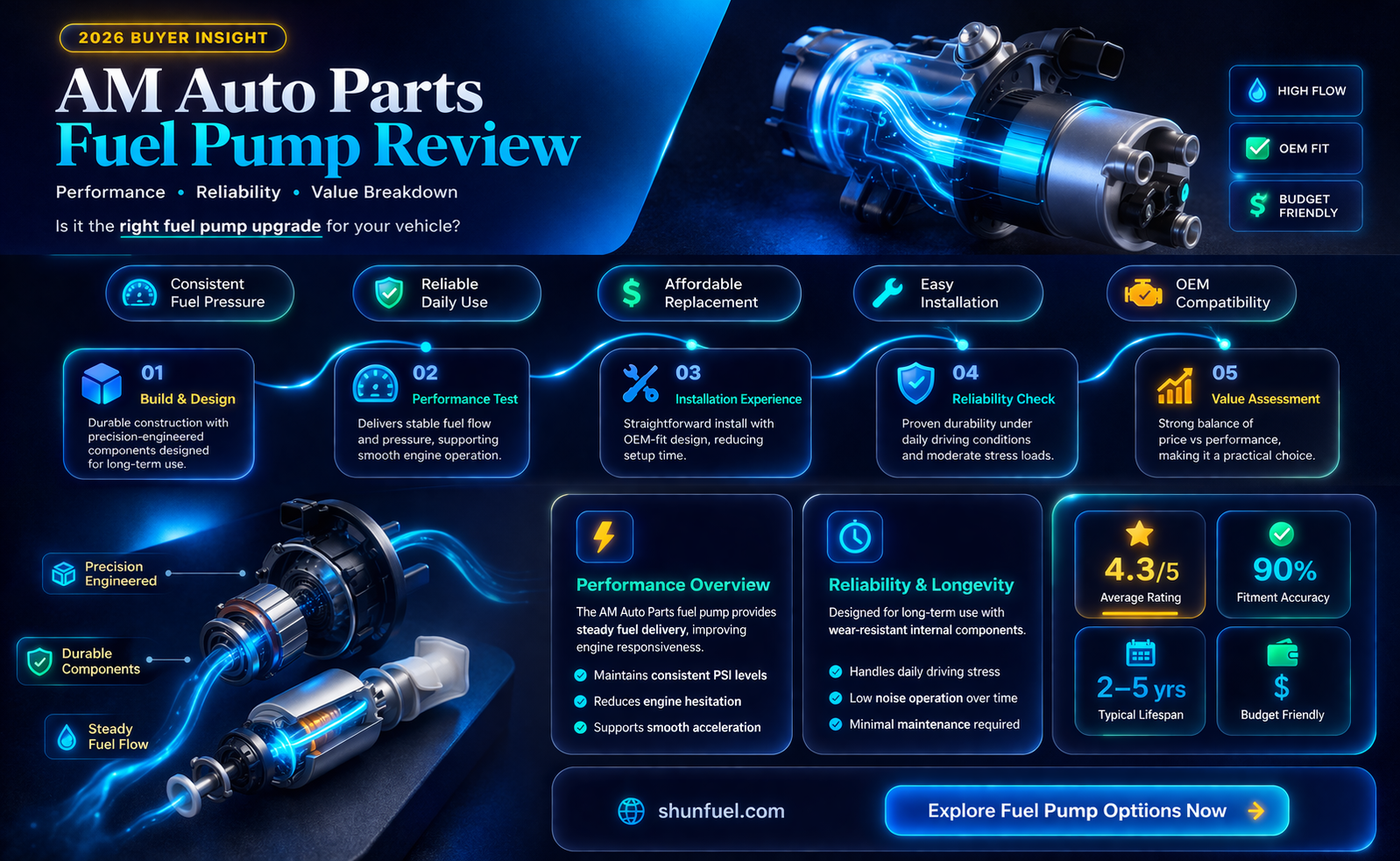 am auto parts fuel pump review