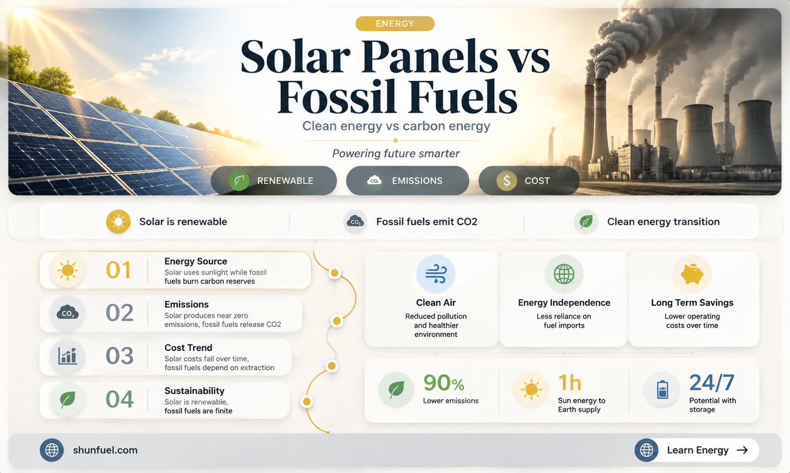 are solar panel efficiency vs fossil fuels