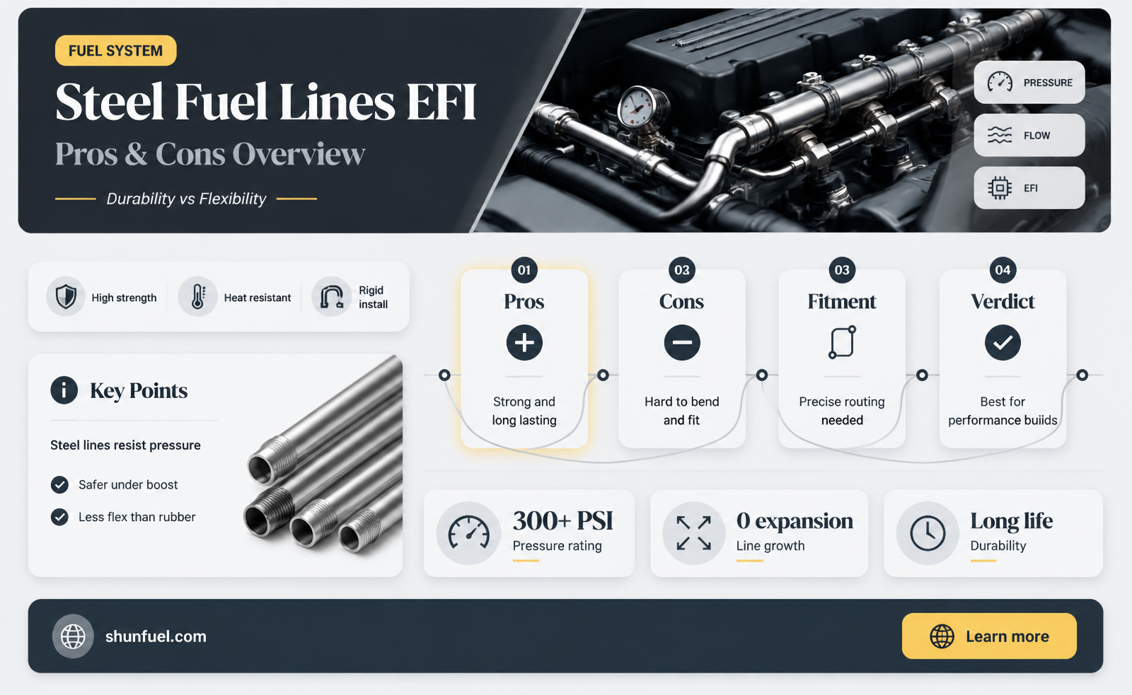 are steel fuel lines good for efi