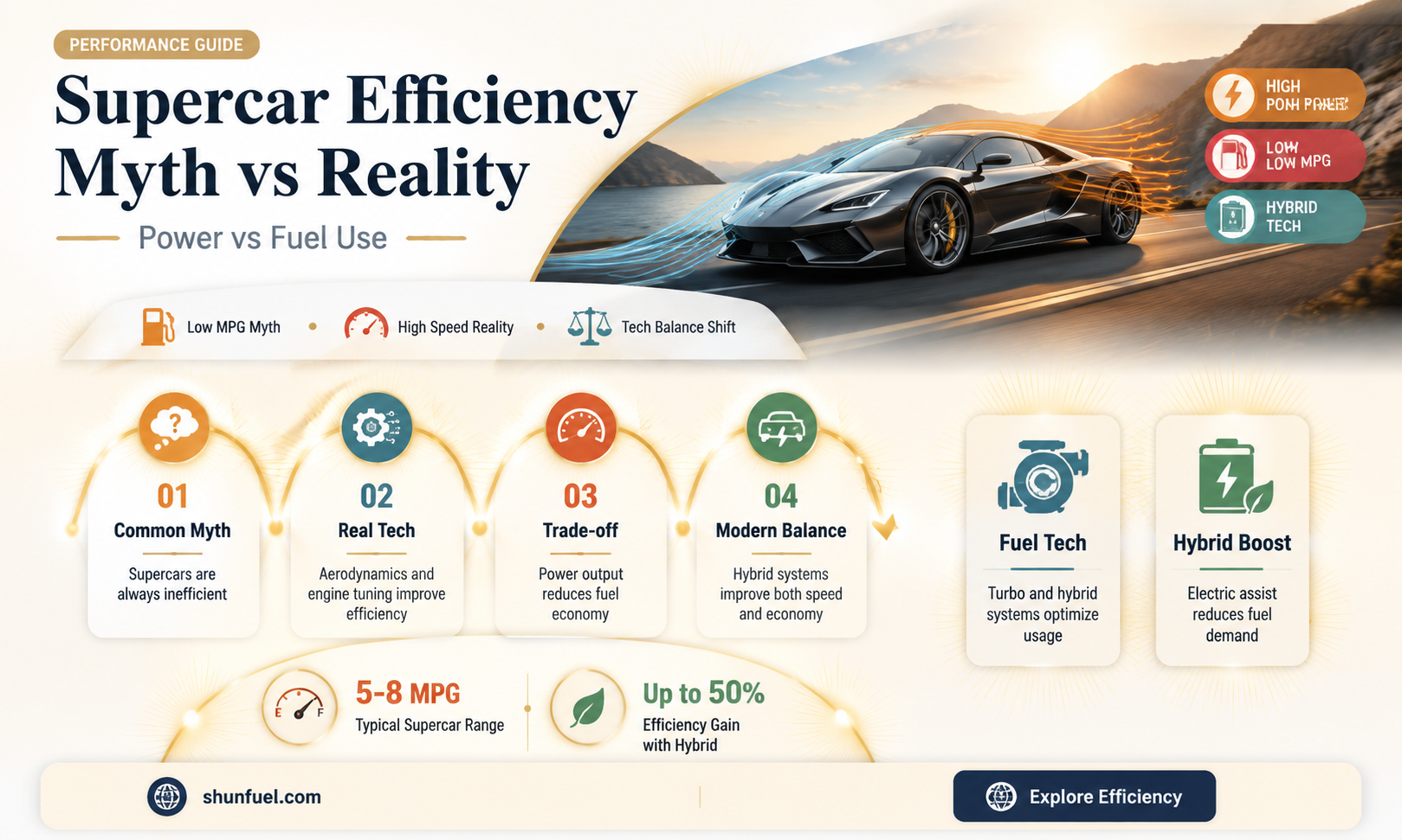 are supercar fuel efficiency
