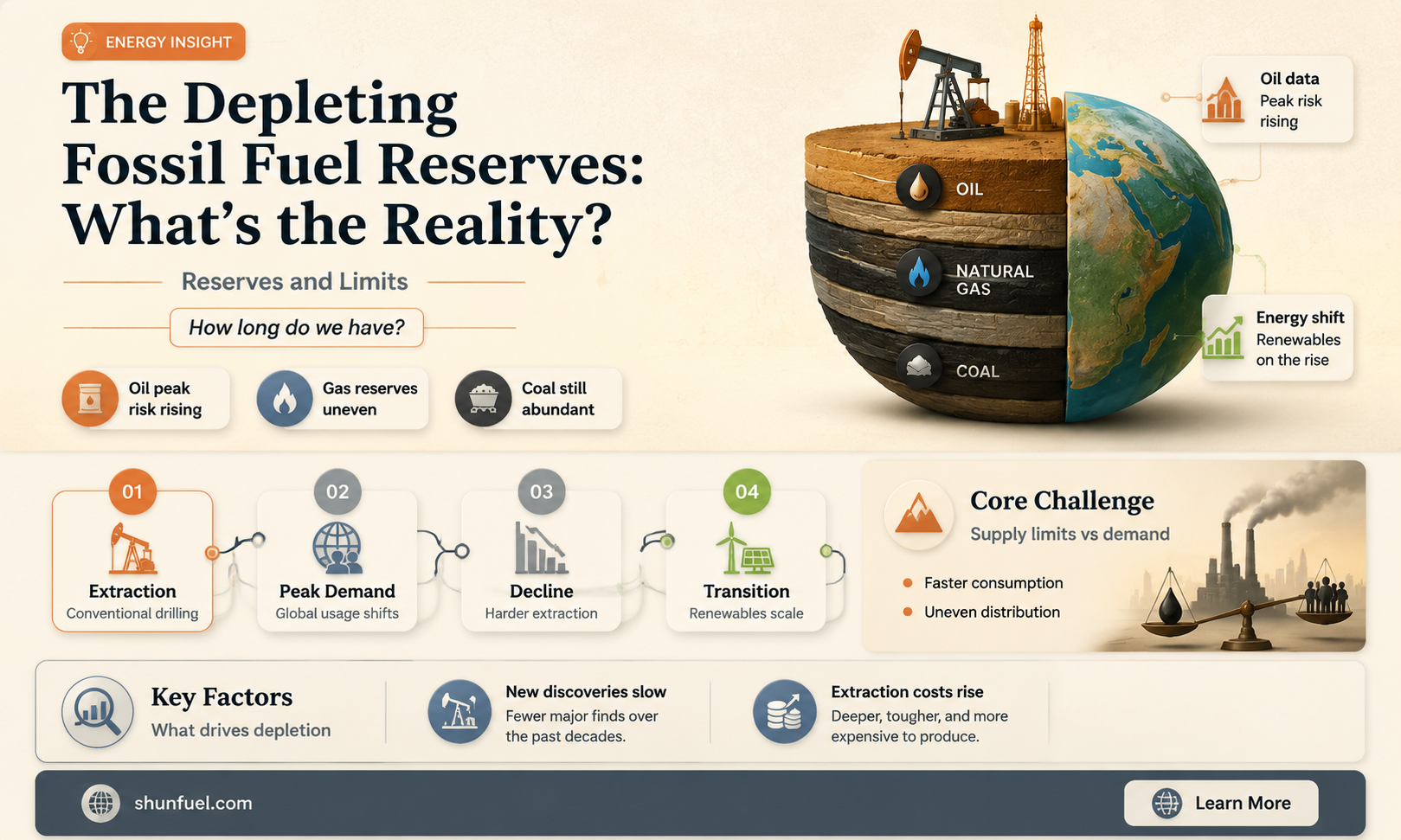 are the amount of fossil fuels avalibale decreasing