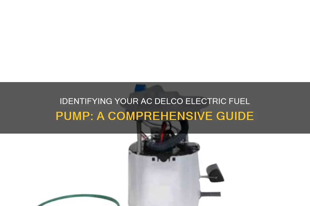 what acdelco electric fuel pump do i have