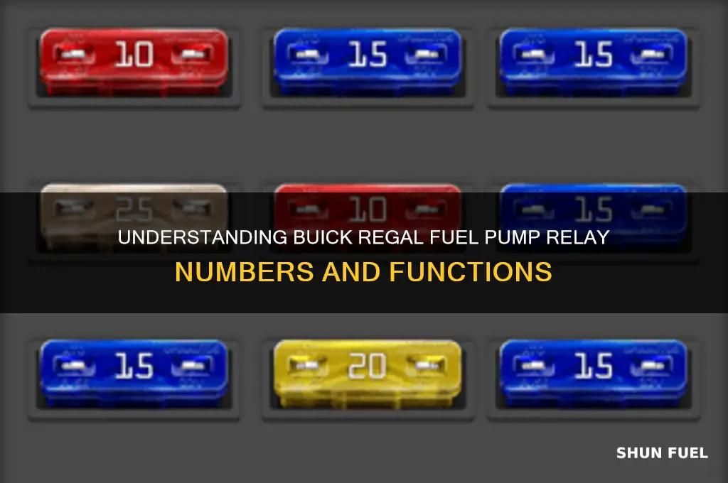 what are numbers on fuel pump relay buick regal