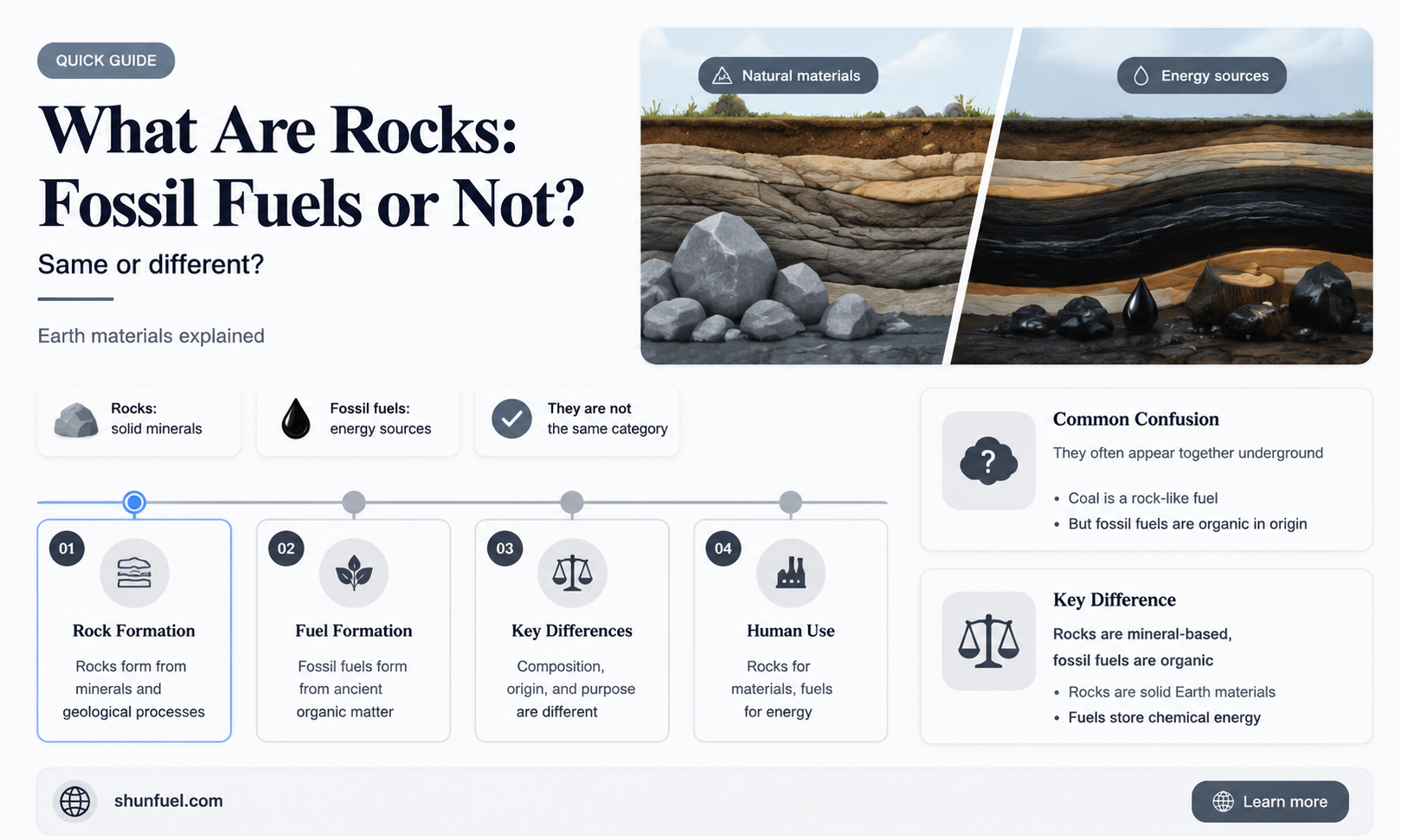 are rocks fossil fuels