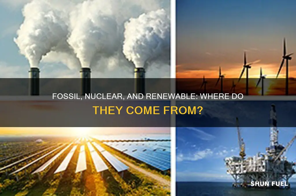 what are the sources of fossil nuclear and renewable fuels