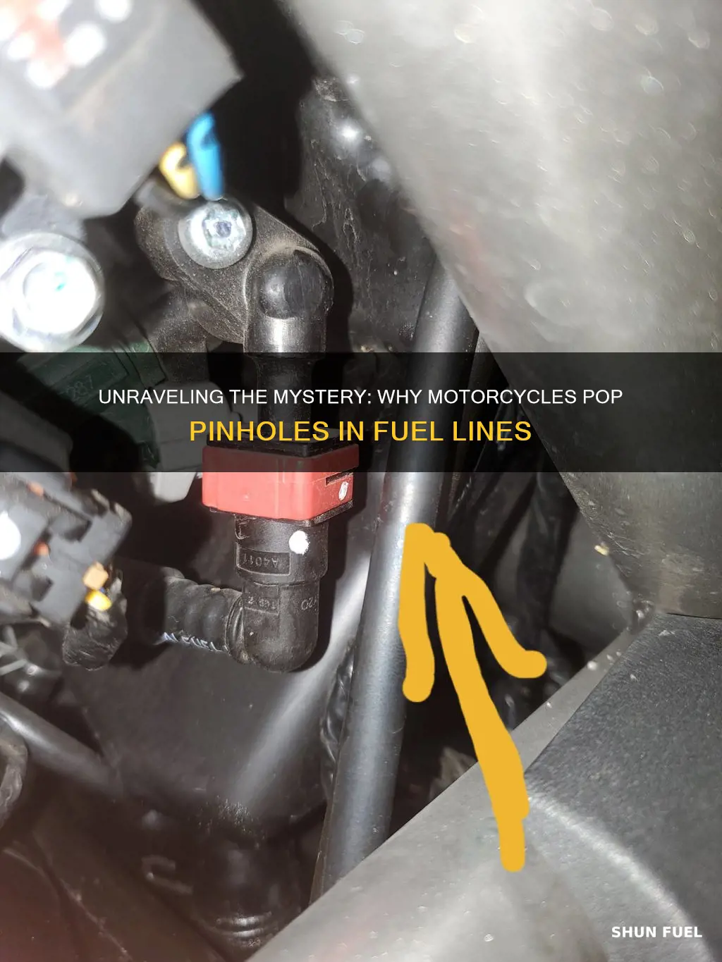 what cause motorcycle popping pin hole in fuel line